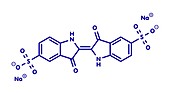 Indigotin indigo dye molecule, illustration