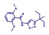 Isoxaben herbicide molecule, illustration