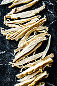 Yuba (tofu skin) cut into noodles