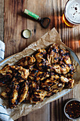 Chicken wings with beer