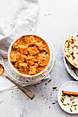 Vegan Tofu Curry served with Naan Bread