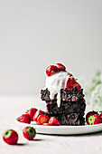 Brownies; Baking; Chocolate; Ice Cream; Gluten Free; Strawberries; Dessert; Sweet; Cocoa