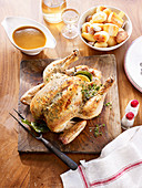 Lemony one-pan roast chicken with sage and onions