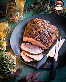 Bourbon and brown sugar baked ham