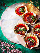 Grilled scallops with nduja butter