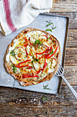 Vegetarian fennel and pepper pizza