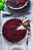 Tarte tatin with morello cherries