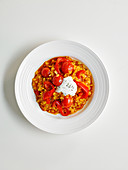 Tomato and red pepper risotto