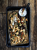 Oven-roasted parsnips and porcini mushrooms with truffle Skyr