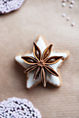 Cinnamon star biscuit with star anise