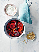 Spiced and stewed breakfast plums