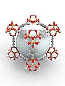 Metal-organic framework structure, molecular model