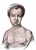 Tongan girl, 19th century illustration