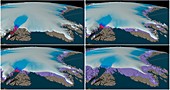 Greenland glacier ice melt models