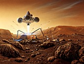 Mars Sample Return mission leaving Mars, illustration