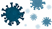 Covid-19 coronavirus particles, illustration