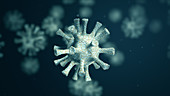 Coronavirus particles, illustration