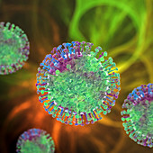 Virus particles, illustration