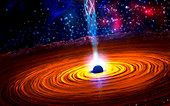 Black hole created after supernova, illustration