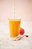 Vegan smoothie with apricots and chilli flakes
