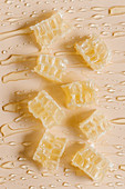 Honeycomb pieces pattern monochrome background
