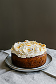 Single-layer turmeric cake with classic cream-cheese frosting