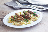 Nuremberg sausages with sauerkraut