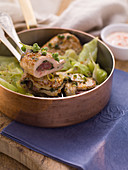 Stuffed veal brisket on pointed cabbage