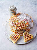 Bergisch waffles with icing sugar