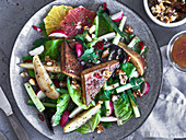 Tofu salad with vegetables and fruit