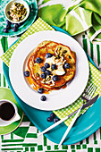 Avocado pancakes with blueberries