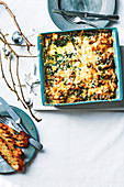 Edd gratin Florentine with silverbeet and eggs