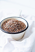 A bowl with flax and chia