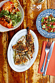 Oregano chicken, Chargrilled cauliflower and Montanheira salad