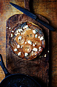 Caramelised onion and chicory tart with Gorgonzola