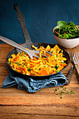 Cheese and pumpkin spaetzle