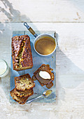 Sticky banoffee loaf with toffee sauce