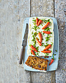 Carrot pistachio loaf cake