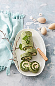 Spinach roll with goat cheese
