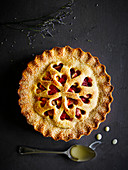 Fig, raspberry and cardamom pie