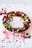 Vegan coconut yoghurt with fruits and berries