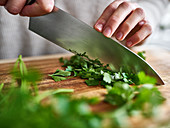 Chopping parsley