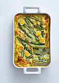 Lasagne with green asparagus and quail's eggs