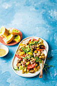 French tuna salad with butter beans, tomatoes and rocket