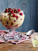 Rasberry, limoncello and creamy mascarpone tipsy trifle