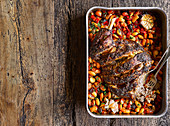 Spanish-style slow cooked lamb shoulder and beans