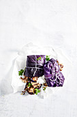 Mushroom and red cabbage parcels