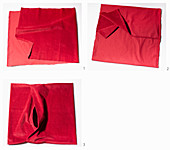Instructions for making red corduroy cushion covers