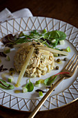 Capon and cardi salad with a caper and mustard sauce
