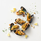Mussels filled with rice